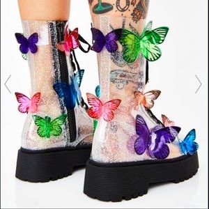 Dolls Kill TERRARIUM BUTTERFLY BOOTS